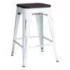 Oregon Vintage White Industrial Barstool, 24"