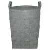 Oval Woven Felt Hamper, Light Grey