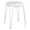 Penna Chrome & White Vanity Stool