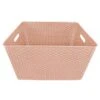 Pink Y-Weave Plastic Storage Basket, Extra Large