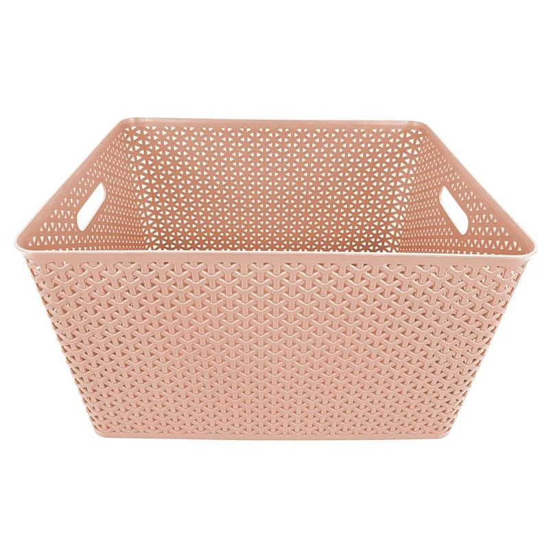 Pink Y-Weave Plastic Storage Basket, Extra Large 1 Pink Y-Weave Plastic Storage Basket, Extra Large