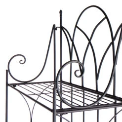Providence 5-Tier Black Gothic Baker Rack With Metal Wire Shelves -Furniture Store providence 5 tier black gothic baker rack with metal wire shelves 4