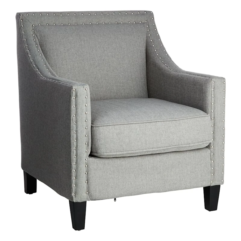 Providence Erica Studded Accent Chair, Grey 1 Providence Erica Studded Accent Chair, Grey
