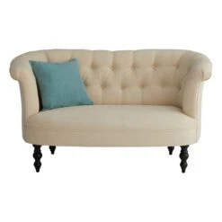 Providence Juliette Tufted Back Loveseat, Ivory -Furniture Store providence juliette tufted back loveseat ivory 2