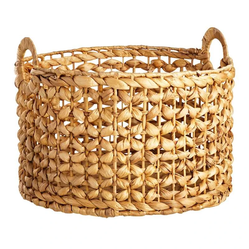 Providence Melia Round Flower Weave Storage Basket With Handles, Medium 1 Providence Melia Round Flower Weave Storage Basket With Handles, Medium