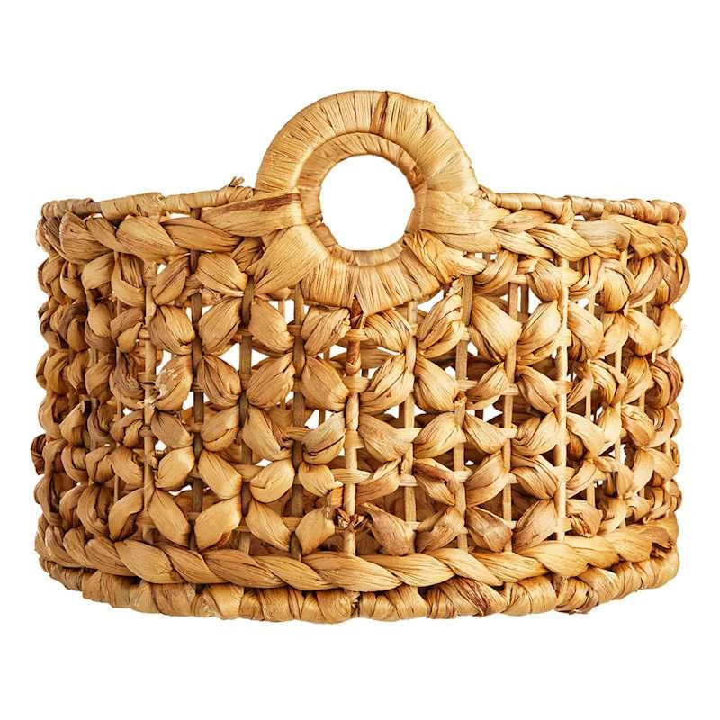 Providence Melia Round Flower Weave Storage Basket With Handles, Small 2 Providence Melia Round Flower Weave Storage Basket With Handles, Small - Image 2