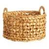 Providence Melia Round Flower Weave Storage Basket With Handles, Small
