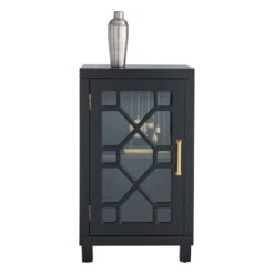 Providence Merrick Black 1-Door Cabinet -Furniture Store providence merrick black 1 door cabinet 2