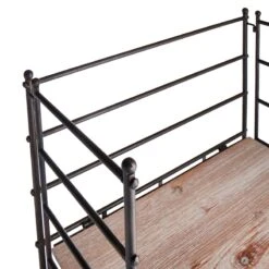 Providence Metal Baker Rack With Folding Wood-Top Shelves, 63" -Furniture Store providence metal baker rack with folding wood top shelves 63 3