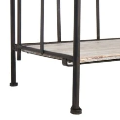 Providence Metal Baker Rack With Folding Wood-Top Shelves, 63" -Furniture Store providence metal baker rack with folding wood top shelves 63 4