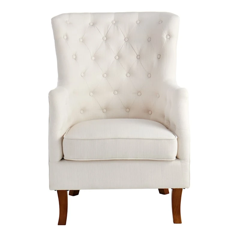 Providence Norfolk White Tufted Accent Chair 2 Providence Norfolk White Tufted Accent Chair - Image 2