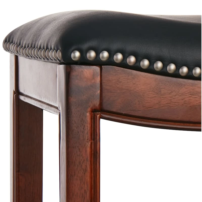 Providence Rylan Backless Barstool, Walnut 3 Providence Rylan Backless Barstool, Walnut - Image 3