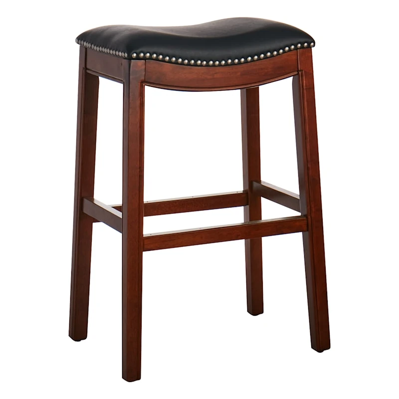 Providence Rylan Backless Barstool, Walnut 1 Providence Rylan Backless Barstool, Walnut