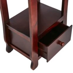 Providence Theodore 2-Drawer Thick Leg End Table, Brown -Furniture Store providence theodore 2 drawer thick leg end table brown 3