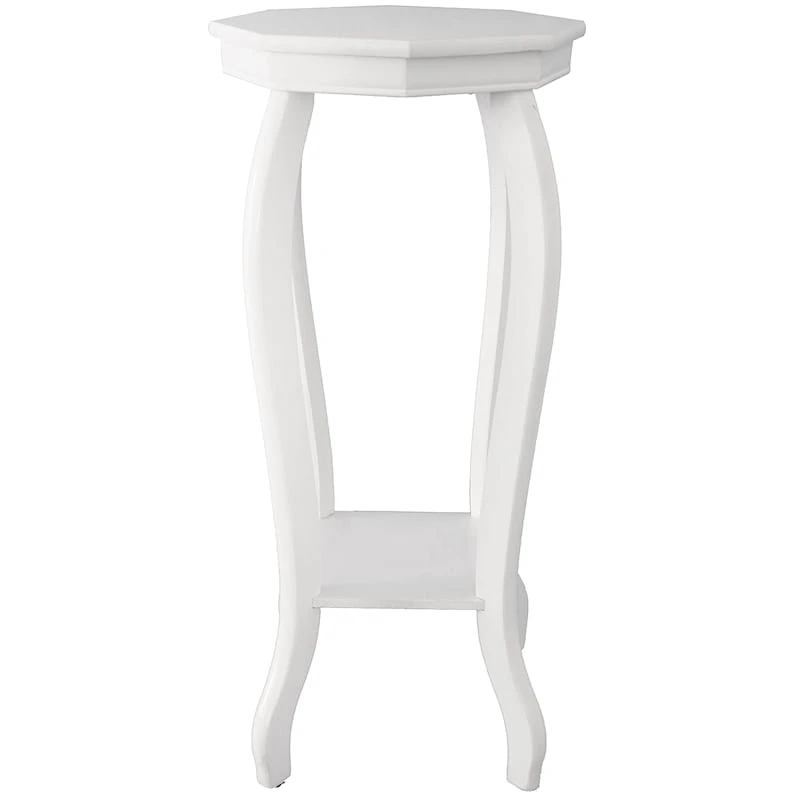 Providence White Wood Octagon Top Plant Stand 1 Providence White Wood Octagon Top Plant Stand