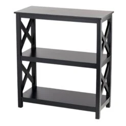 Providence Xavier Black 3-Tier Bookshelf, 29" -Furniture Store providence xavier black 3 tier bookshelf 29 2