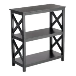 Providence Xavier Black 3-Tier Bookshelf, 29"