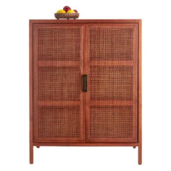 Rattan 2-Door Wooden Cabinet, 47" 8 Rattan 2-Door Wooden Cabinet, 47" -Furniture Store rattan 2 door wooden cabinet 47 2