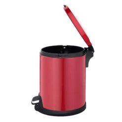 Red Round Pedal Bin, 5l -Furniture Store red round pedal bin 5l 2