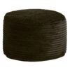 Ridgecrest Charcoal Grey Plush Pouf, 20"
