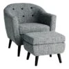 Rockwell Accent Chair & Ottoman Set, Salt & Pepper