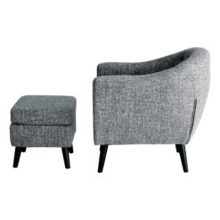 Rockwell Accent Chair & Ottoman Set, Salt & Pepper -Furniture Store rockwell accent chair ottoman set salt pepper 3