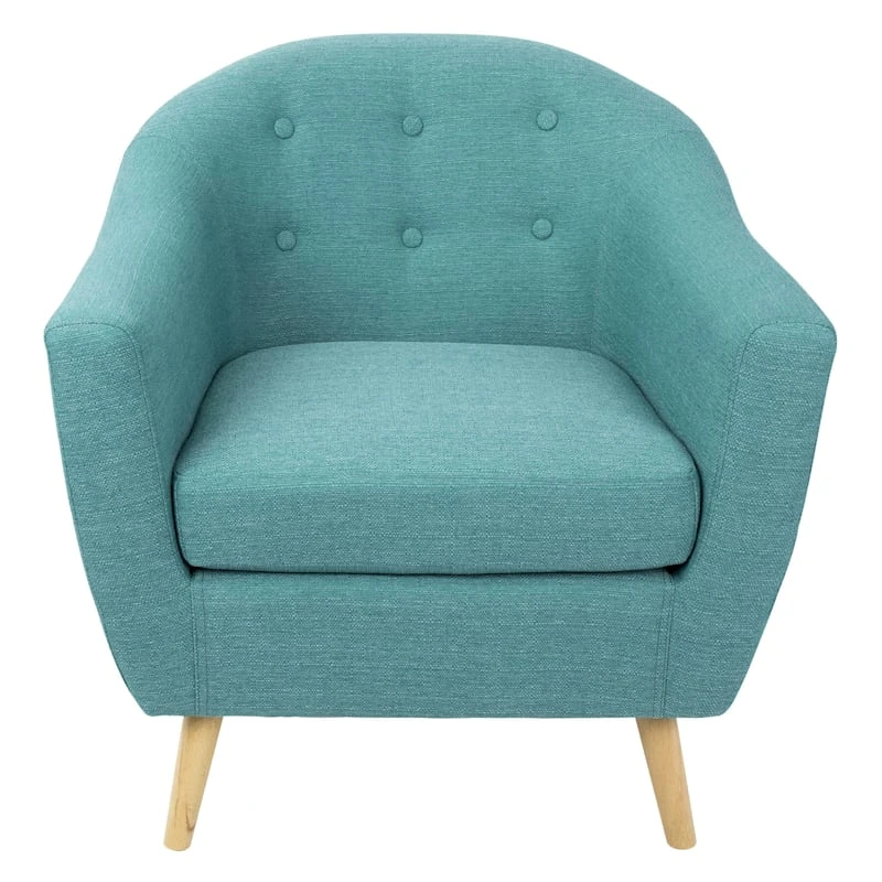 Rockwell Teal Mid-Century Modern Accent Chair 2 Rockwell Teal Mid-Century Modern Accent Chair - Image 2