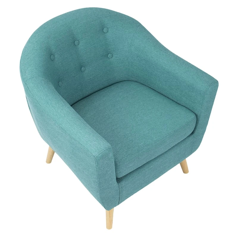 Rockwell Teal Mid-Century Modern Accent Chair 7 Rockwell Teal Mid-Century Modern Accent Chair - Image 7