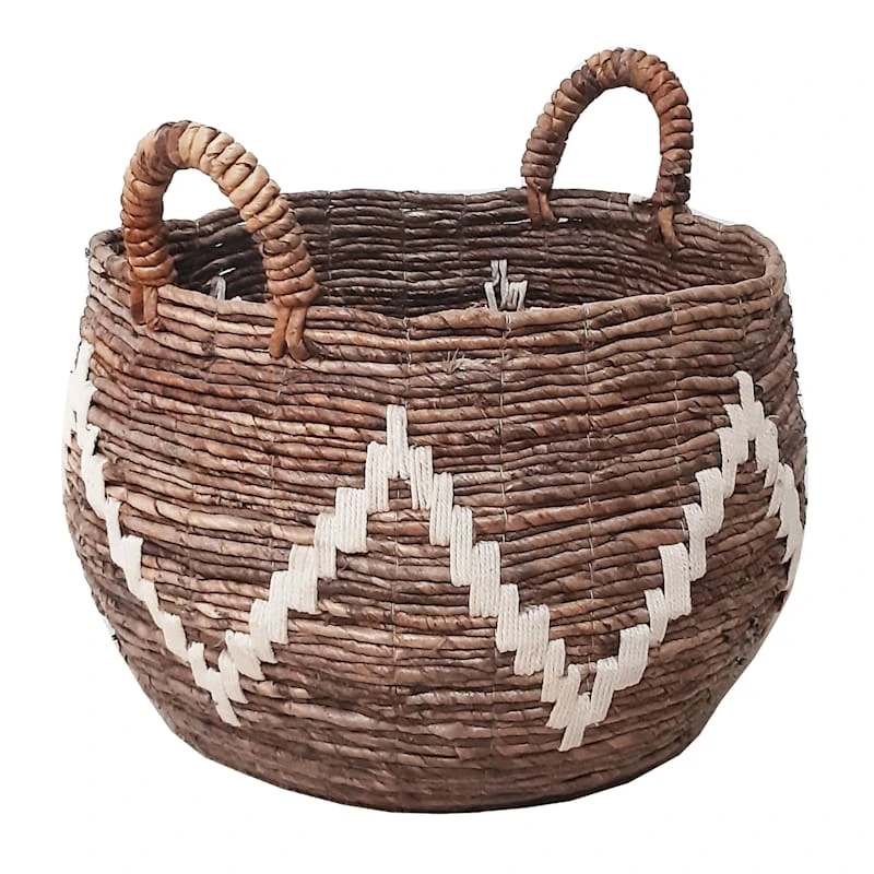 Round Banana Leaf Belly Storage Basket, Large 1 Round Banana Leaf Belly Storage Basket, Large