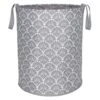 Round Collapsible Laundry Hamper With Handles, Grey Floral