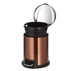 Round Copper Stainless Steel Pedal Bin, 5l 8 Round Copper Stainless Steel Pedal Bin, 5l -Furniture Store round copper stainless steel pedal bin 5l 3