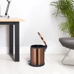 Round Copper Stainless Steel Pedal Bin, 5l 9 Round Copper Stainless Steel Pedal Bin, 5l -Furniture Store round copper stainless steel pedal bin 5l 4