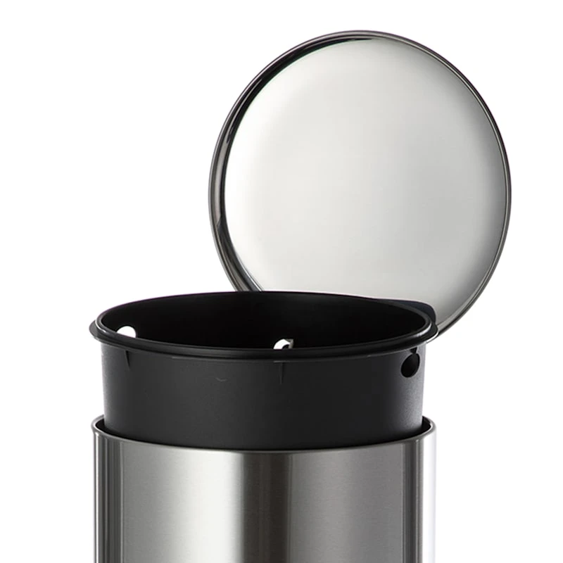 Round Stainless Steel Pedal Trash Bin With Thin Lid, 30l 5 Round Stainless Steel Pedal Trash Bin With Thin Lid, 30l - Image 5