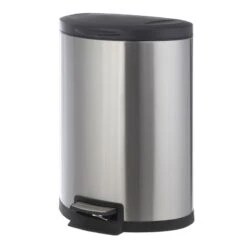 Round Stainless Steel Semi-Round Pedal Trash Bin, 45l