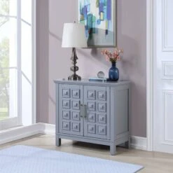 Sadie 2-Drawer Geometric Cabinet, Grey -Furniture Store sadie 2 drawer geometric cabinet grey 7