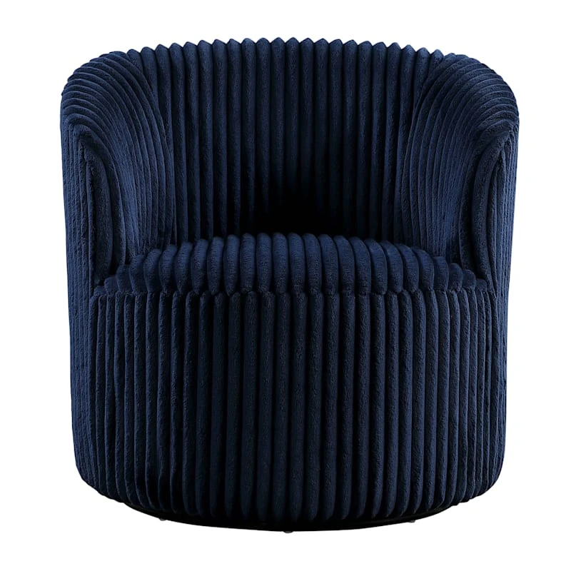 Sawyer Blue Pleated Swivel Tub Chair 2 Sawyer Blue Pleated Swivel Tub Chair - Image 2