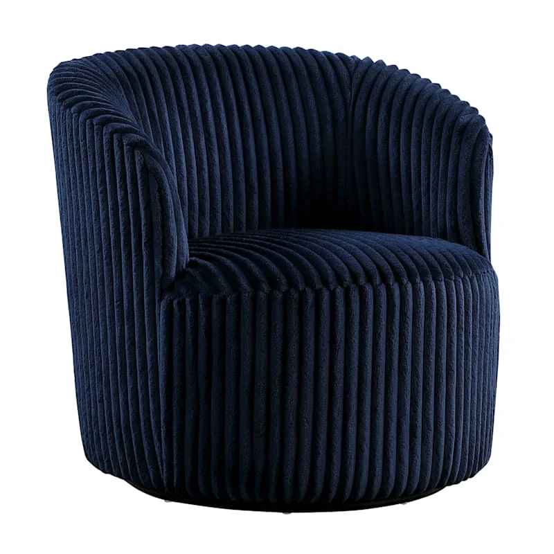 Sawyer Blue Pleated Swivel Tub Chair 1 Sawyer Blue Pleated Swivel Tub Chair