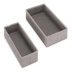 Set Of 4 Fabric Drawer Organizers, Black Herringbone 9 Set Of 4 Fabric Drawer Organizers, Black Herringbone -Furniture Store set of 4 fabric drawer organizers black herringbone 2