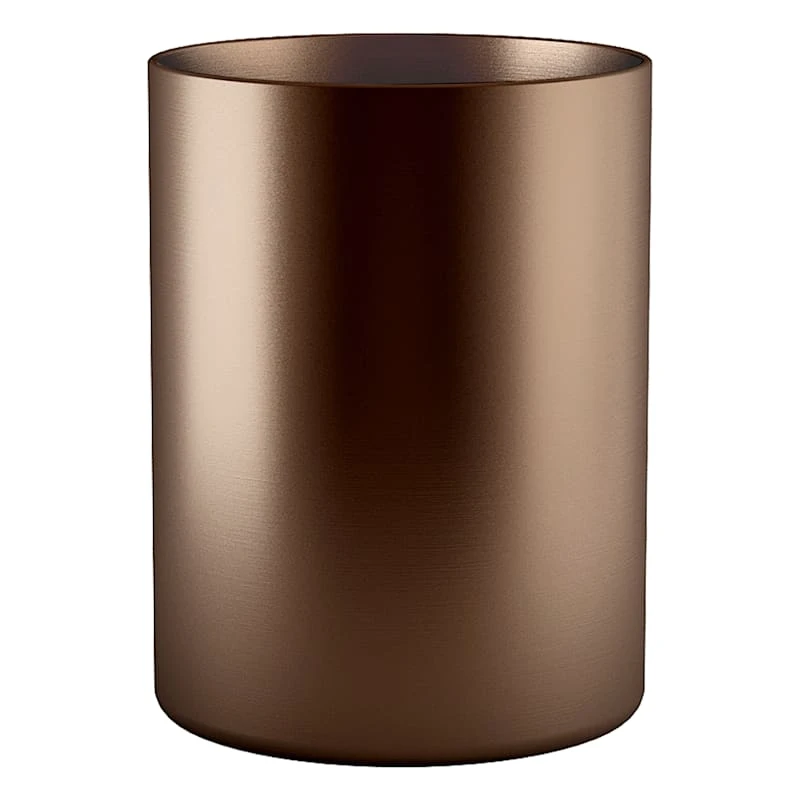 Sienna Brown Metal Wastebasket, 10" 1 Sienna Brown Metal Wastebasket, 10"