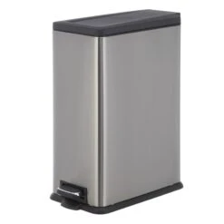 Slim Stainless Steel Rectangle Pedal Trash Bin, 45l