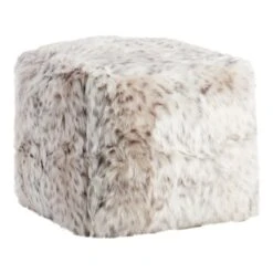 Snow Leopard Pouf
