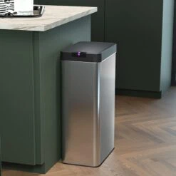 Stainless Steel Rectangle Sensor Bin, 68l -Furniture Store stainless steel rectangle sensor bin 68l 4