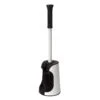 Stainless Steel Toilet Brush With Open Holder, White