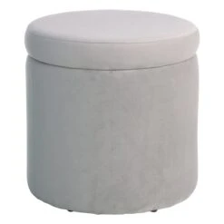 Stuart Round Storage Ottoman, Grey