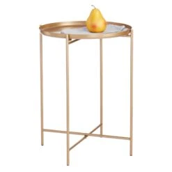 Tate Tray Side Table, Gold -Furniture Store tate tray side table gold 2