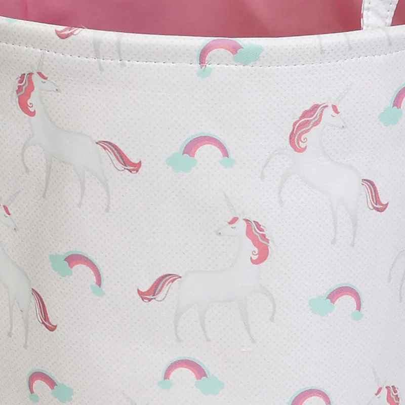 Tiny Dreamers Round Unicorn Kids Laundry Hamper, Medium 2 Tiny Dreamers Round Unicorn Kids Laundry Hamper, Medium - Image 2