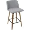 Toriano Walnut & Grey Counter Stool, 26"