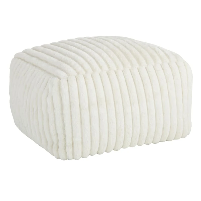 Tracey Boyd Esme Channeled Fur Pouf, Ivory 1 Tracey Boyd Esme Channeled Fur Pouf, Ivory