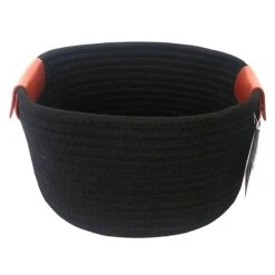 Trist Black Round Storage Bin, Large