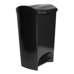 Two-Step Black Trash Can, 12gal -Furniture Store two step black trash can 12gal 4
